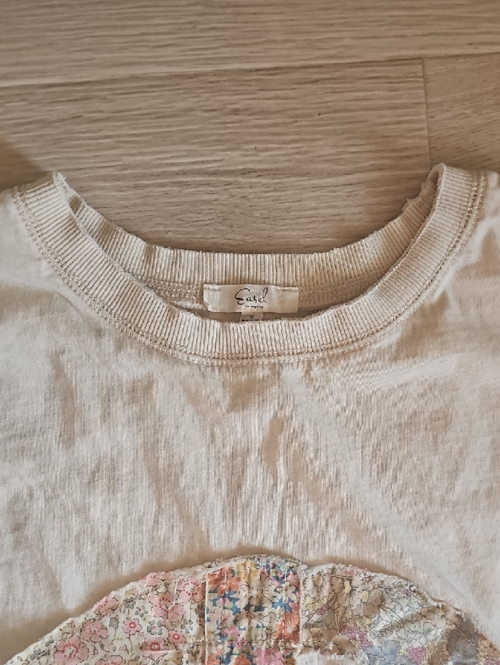 easel Cream Ribbed-Neck Tee - Picture 11 of 12